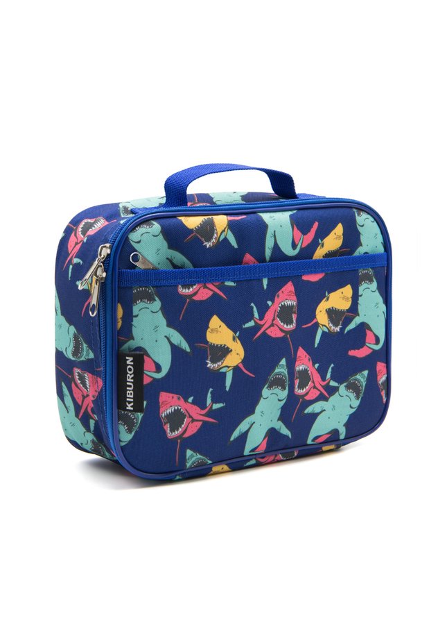 Insulated Lunch Bag For Kids and Adults - Colorful Shark Themed Design